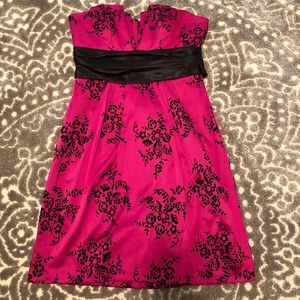 Pink and Black Strapless Mini Dress Juniors 3